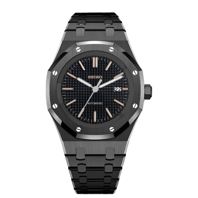 SEIKO MOD ROYAL OAK • NOIR/NOIR